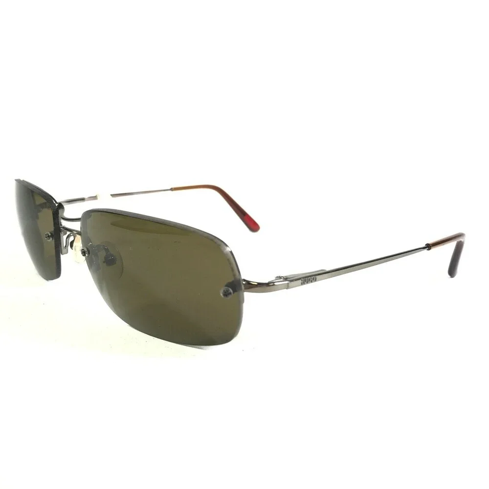 Hugo Boss Sunglasses HG15858 BR Gunmetal Gray Frames with Green Lenses 59-18-130